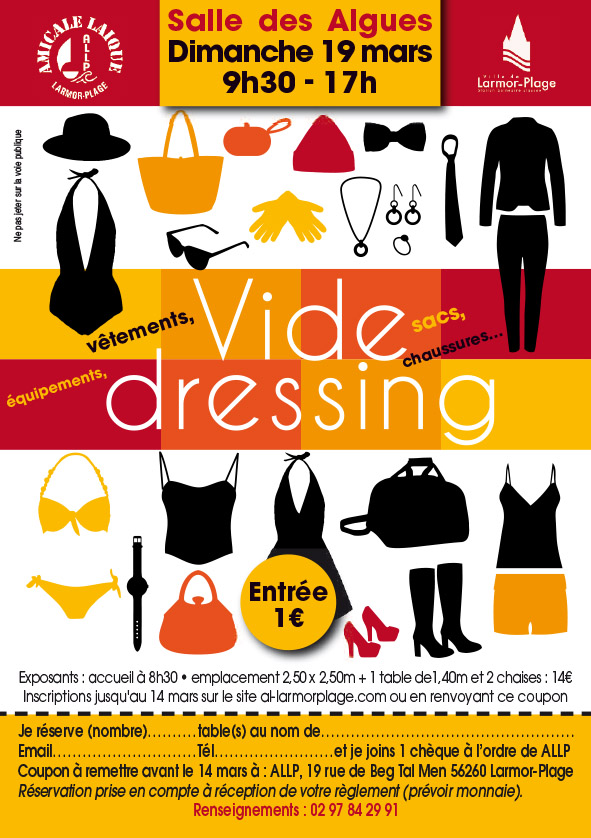 VIDE DRESSING LARMOR PLAGE 0 COTE DE LORIENT MARS 2023 VETEMENT SAC SECONDE MAIN TROC DEBARRAS